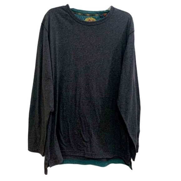 Robert Graham Shirt Men’s 2XL/2TG Dark Gray 100% COTTON Long Sleeve Crewneck. - Picture 1 of 11